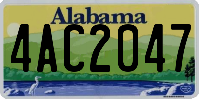 AL license plate 4AC2047