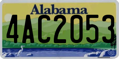 AL license plate 4AC2053