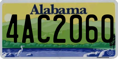 AL license plate 4AC2060