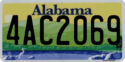 AL license plate 4AC2069