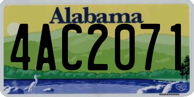 AL license plate 4AC2071