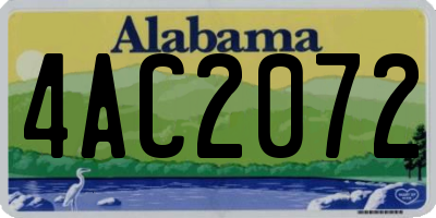 AL license plate 4AC2072