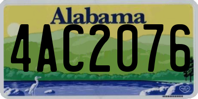 AL license plate 4AC2076