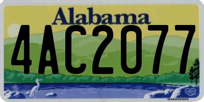 AL license plate 4AC2077