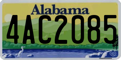 AL license plate 4AC2085