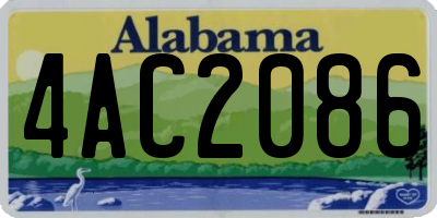 AL license plate 4AC2086