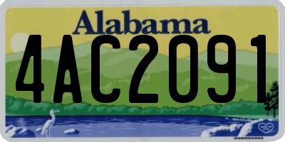 AL license plate 4AC2091