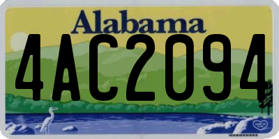 AL license plate 4AC2094