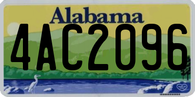 AL license plate 4AC2096