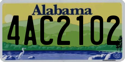 AL license plate 4AC2102