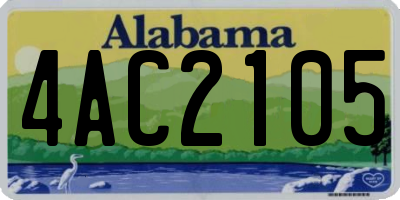 AL license plate 4AC2105