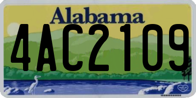 AL license plate 4AC2109