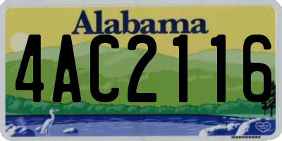 AL license plate 4AC2116