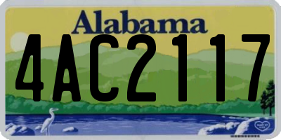 AL license plate 4AC2117