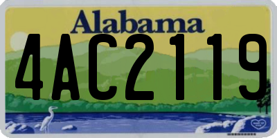 AL license plate 4AC2119