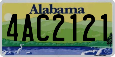 AL license plate 4AC2121