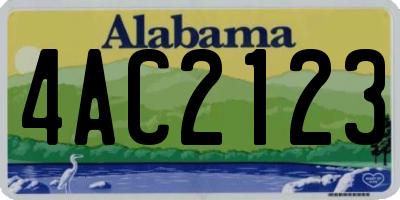 AL license plate 4AC2123