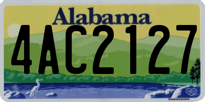 AL license plate 4AC2127