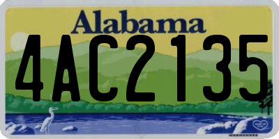 AL license plate 4AC2135