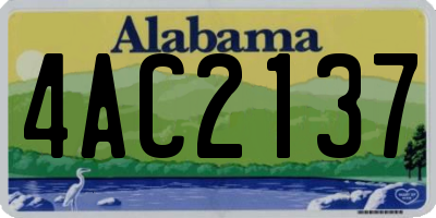 AL license plate 4AC2137