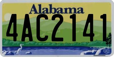 AL license plate 4AC2141
