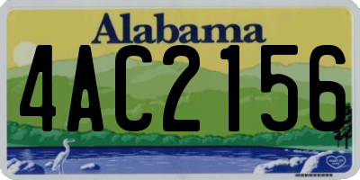 AL license plate 4AC2156