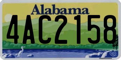 AL license plate 4AC2158
