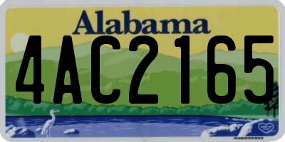 AL license plate 4AC2165