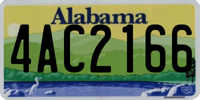 AL license plate 4AC2166
