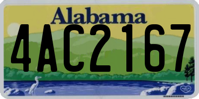 AL license plate 4AC2167