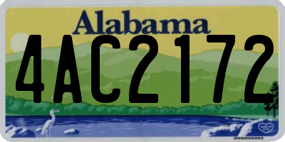 AL license plate 4AC2172