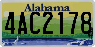 AL license plate 4AC2178
