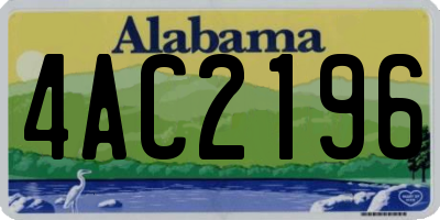 AL license plate 4AC2196