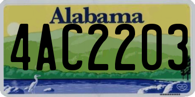 AL license plate 4AC2203