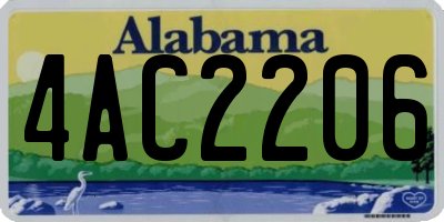 AL license plate 4AC2206