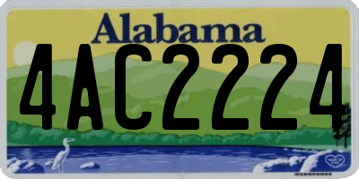AL license plate 4AC2224