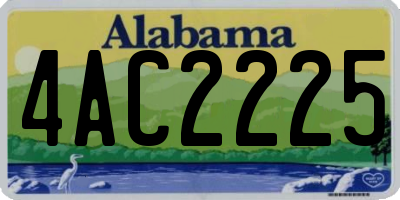AL license plate 4AC2225