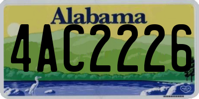 AL license plate 4AC2226