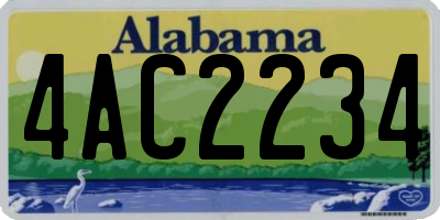 AL license plate 4AC2234