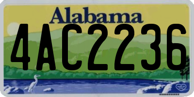 AL license plate 4AC2236
