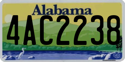 AL license plate 4AC2238