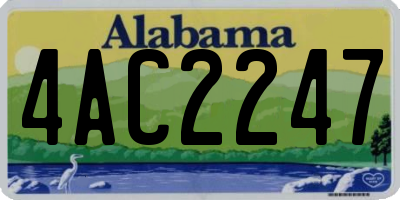 AL license plate 4AC2247