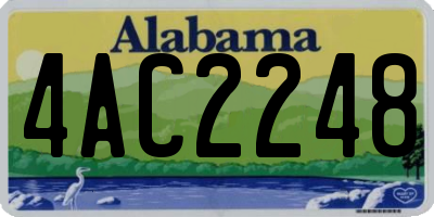 AL license plate 4AC2248