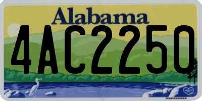 AL license plate 4AC2250