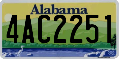 AL license plate 4AC2251