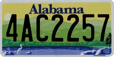 AL license plate 4AC2257