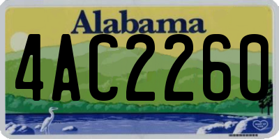 AL license plate 4AC2260