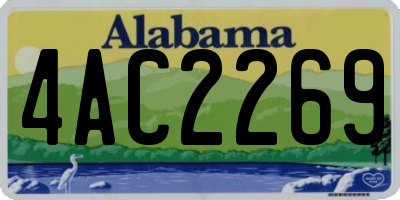 AL license plate 4AC2269