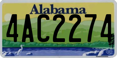 AL license plate 4AC2274