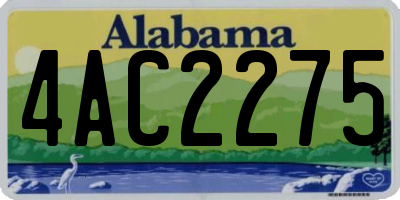 AL license plate 4AC2275